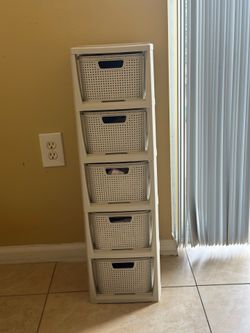 plastic basket 5-drawer organizer