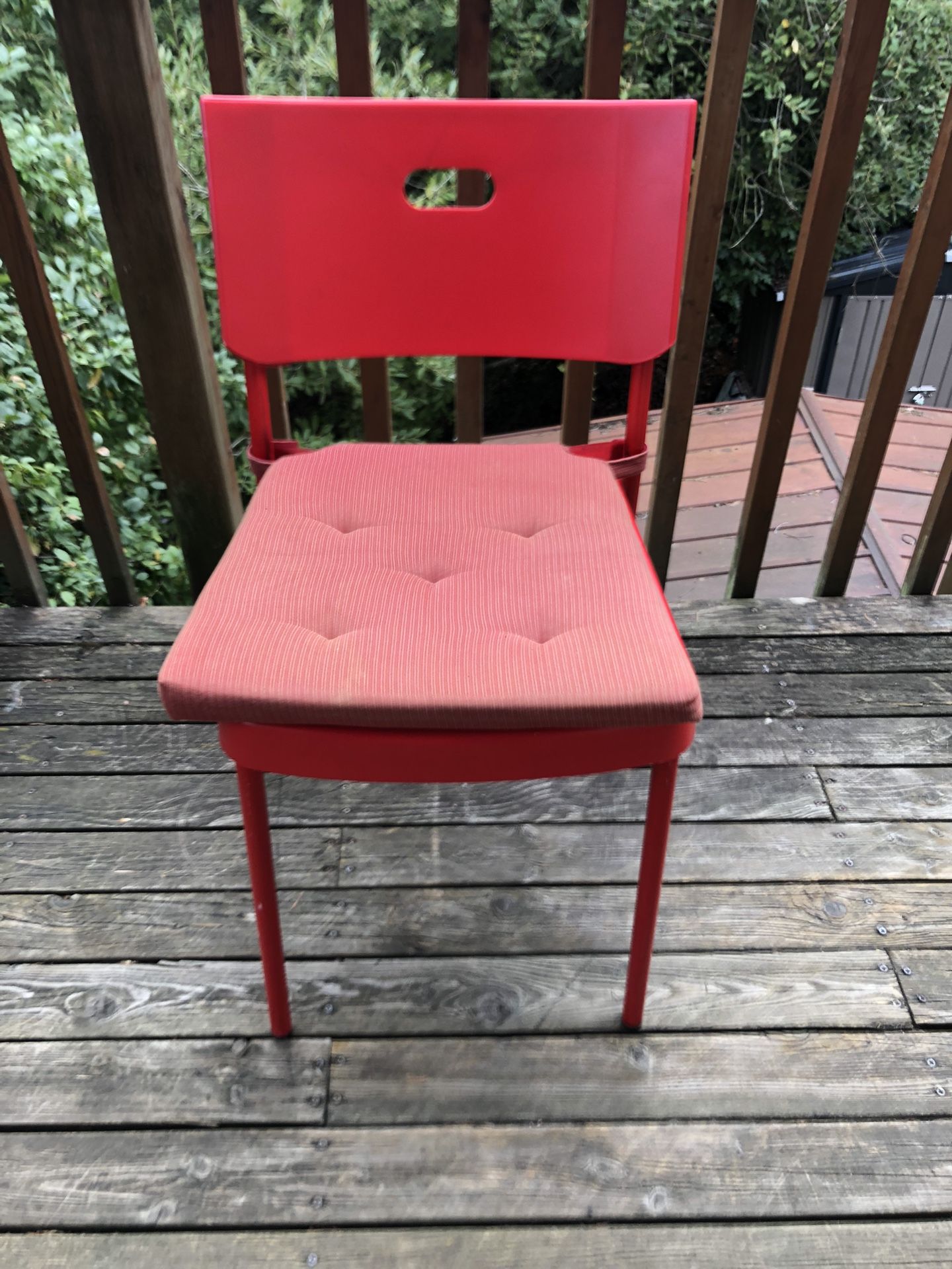 Plastic And Metal Chair With Cushion/ Read Description And Look At The Pictures 
