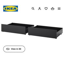 Black IKEA Storage Drawers 