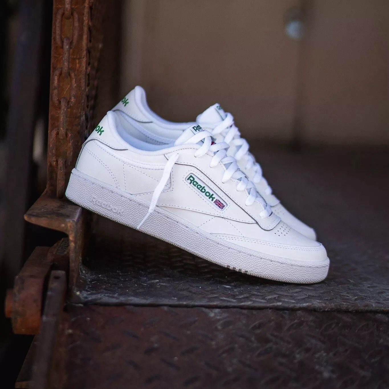 Men's Reebok Club C 85 Vintage Tennis Shoes - White Green - Size 11.5