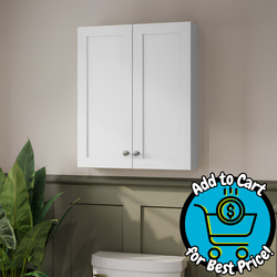 Project Source 23.1-in x 28-in x 6.5-in True White Bathroom Wall Cabinet