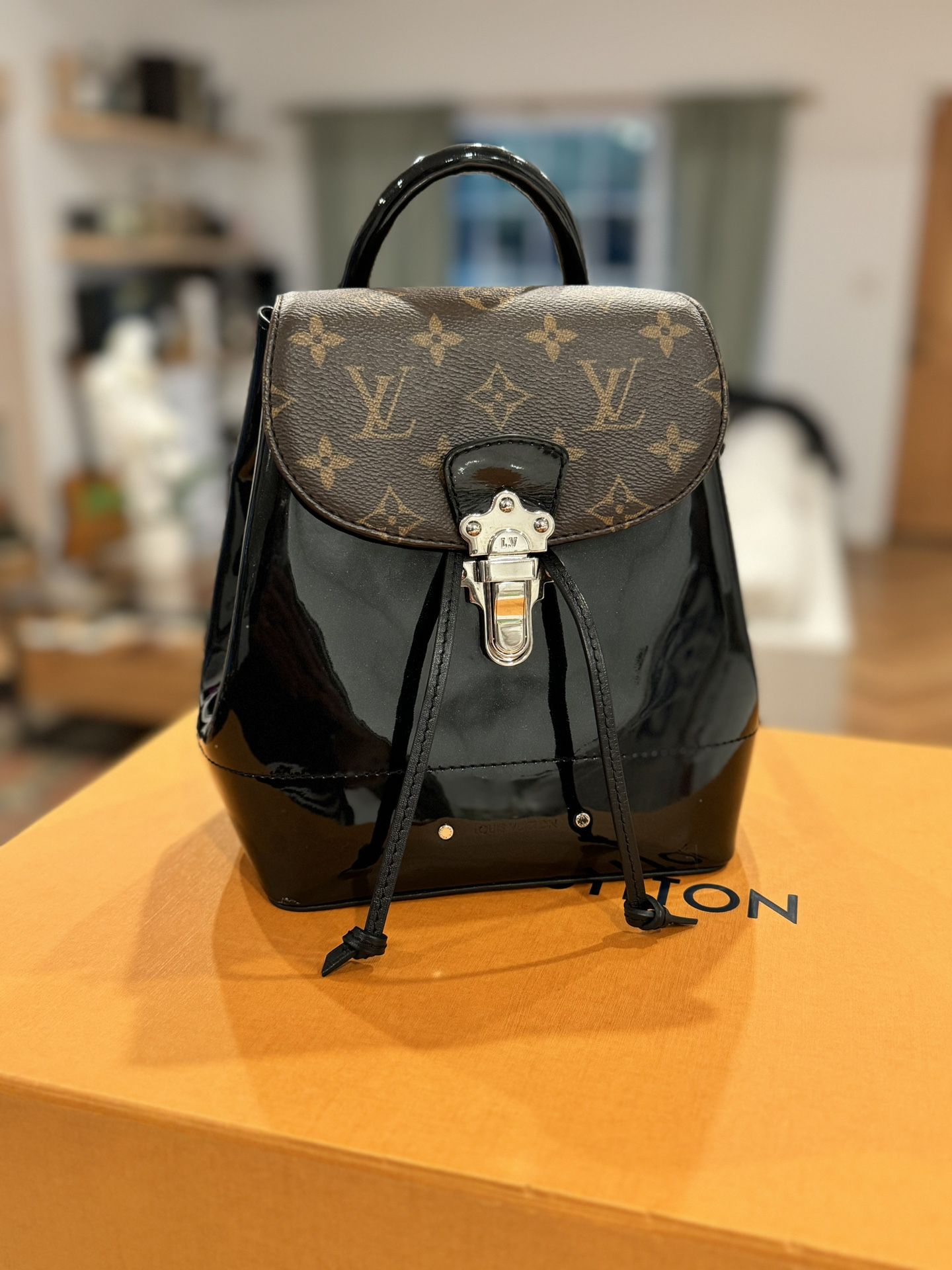 Louis Vuitton Hot Springs Backpack Vernis with Monogram Canvas 