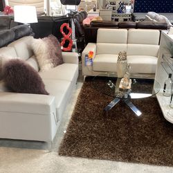 Beautiful Sofa & Loveseat with free rug and a coffee table On Sale Now for $1199 WHITE/GRAY/BLACK/RED