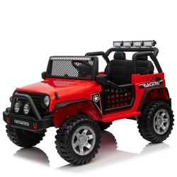 24V 2 Seater Ride On Toys with Remote Control, Kids Ride on Truck Car 400W Moter Power 4-Wheeler Suspension, 3 Speeds, Bluetooth Music, Rose Pink