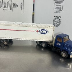 VINTAGE Pressed Steel Acme Semi Truck Toy 