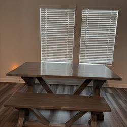 Farmhouse Dining Room Table Plus Bench