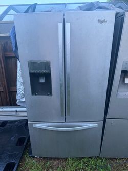 High-End Whirlpool 25 Cu. Ft. Stainless French-Door Refrigerator – Works Great