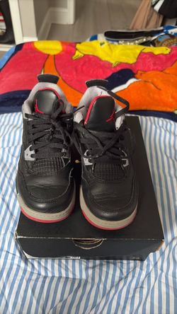 Air Jordan 4 Bred Black Red Sneakers- SIZE 1Y