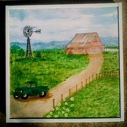 Old Farm With Truck Painting 