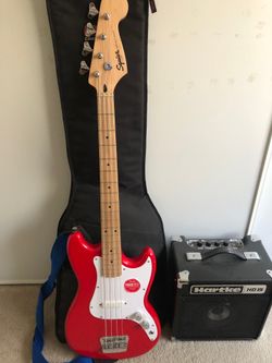 Squier by Fender Bronco Bass Guitar Red