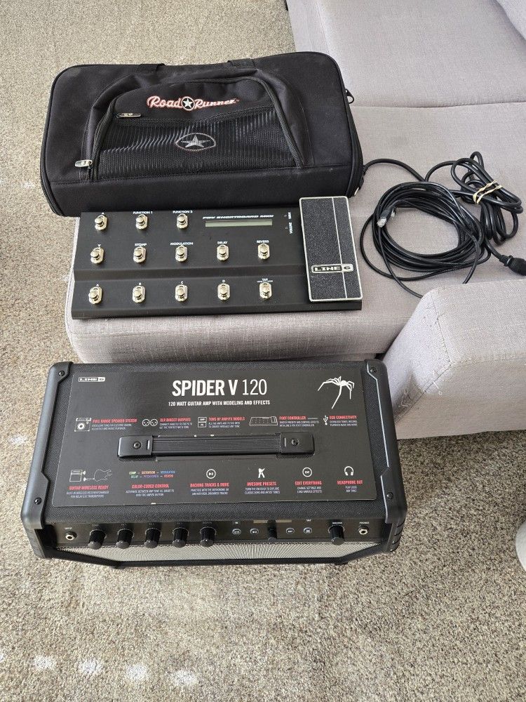Line 6 Spider V 1x12 120W Modeling Combo Amp with Footboard and Case