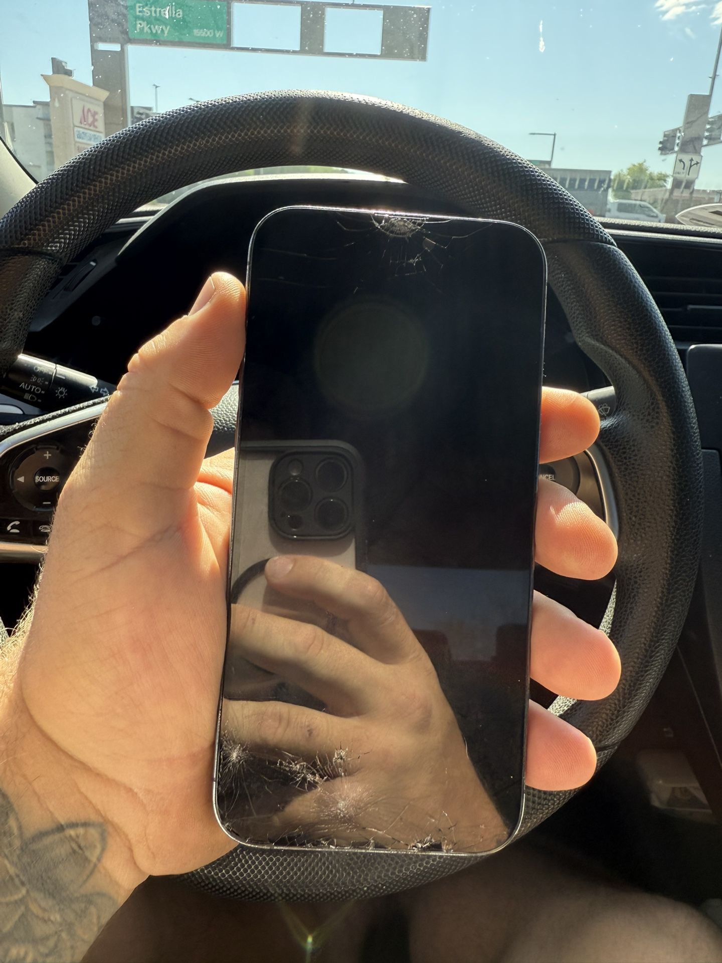 iPhone 13 Pro Cracked Screen Otherwise Works Great