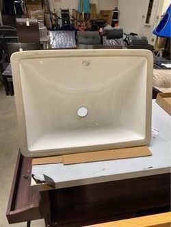 New Undermount Bathroom Sink 18x14 Inch White Rectangle Porcelain Vessel Sinks