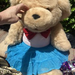 Plush Large Stuffed Animal Bear W Skirt And Bathing Suit