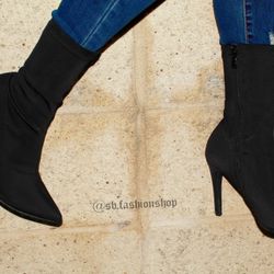 Black booties thin heel - Ivy