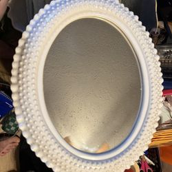 Faux Milk Glass Mirror 