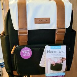 JJ Cole Bloomfield Modular Knapsack Diaper Bag Onyx & Ivory