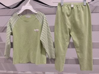Good Baby Kids Green 2-Piece Outfit Set Size 110 Striped Long Sleeve Top and Pants