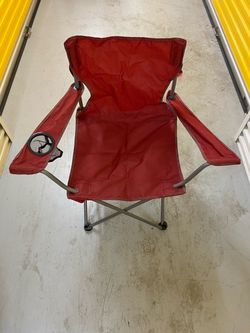 Red Folding Camp Chair with Cup Holder ( Price is for all 4)