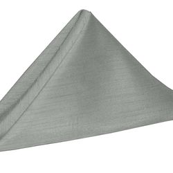 18 in. Shantung Silk Napkins Silver- Dozen/Pack