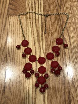 Red Rhinestone Cascade Necklace