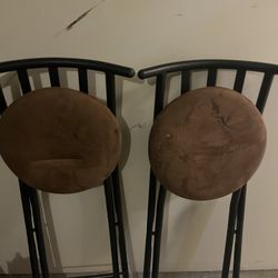 Brown Suede Bar Chairs