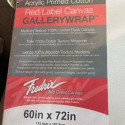 (2) Fredric Acrylic Primed Cotton Red Label Canvas Gallery Wrap 60inx72in