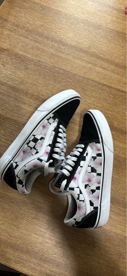 VANS OLD SKOOL HIBISCUS FLOWER CHECK UNISEX MEN SIZE 8.5