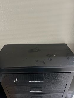 2 Black nightstand with Croc-Embossed Drawers