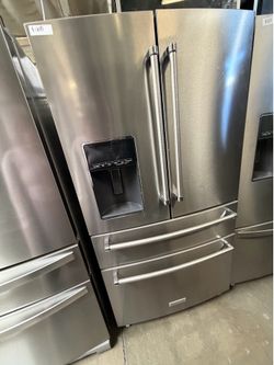 KITCHENAID 4 DOOR STAINLESS STEEL REFRIGERATOR