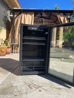 Black Mini Fridge with Stainless Handle