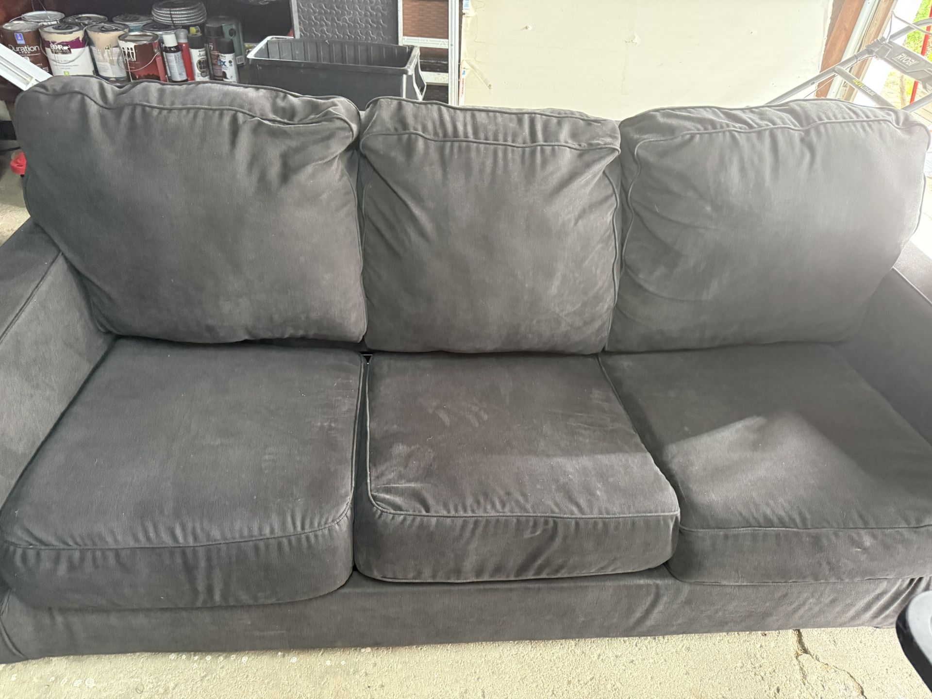 Dark grey 3 Seater Pull Out SofaBed Couch / Does Not Come With Mattress