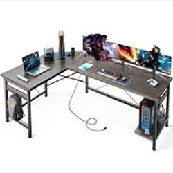 coleshome 59" l shaped gaming desk with outlet