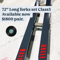 72” Forklift Forks Set Class3. Heavy Duty. For 20” Plate. Like New.