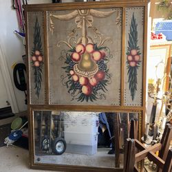 Large Hand Painted Decorative Mirror