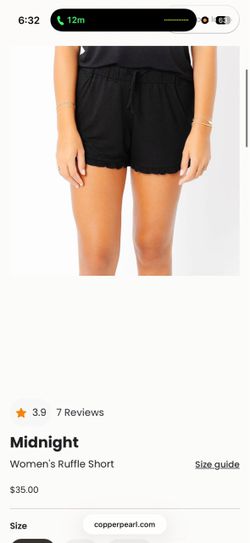Copper Pearl Midnight Bamboo Women's Ruffle Short MEDIUM