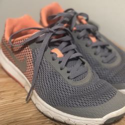 Gray With Orange Nike Shoe Size 6