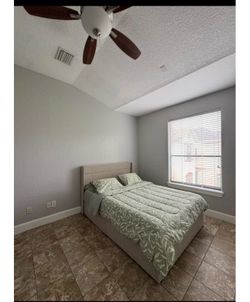 Queen Bed Frame, Mattress, & Sheet set