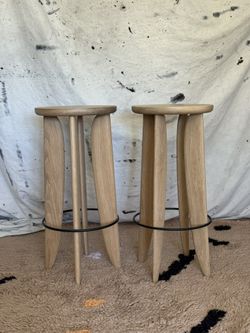 Design Within Reach White Oak Bar Stools, 2 avbl