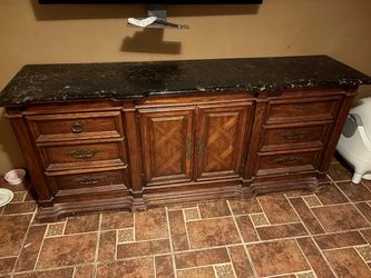 Wood Dresser with Marble Top