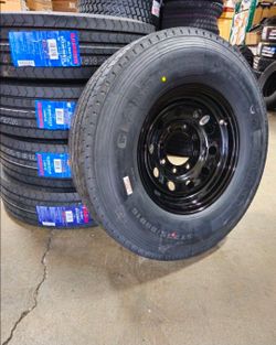 New Each ST235X80R16 Trailer Tire 14 Ply 8 Lug Black Wheel 235-80-16