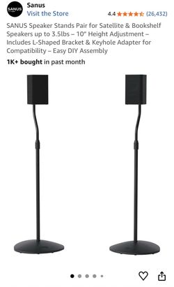 Sanus Speaker Stands Pair – Black
