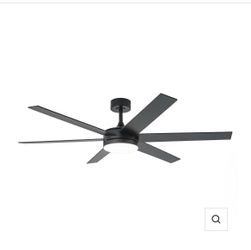 60” Volga DC Motor 6-Blade Modern Downrod Ceiling Fan with Remote Control