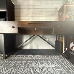 Ashley Signature Design Wood Desk w/ Metal Frame