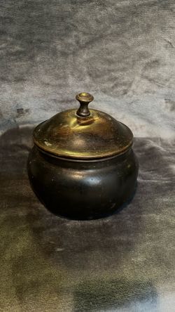 Vintage Brass Container With A Lid