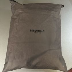 Brand New Size Medium Fear of God Grey and Red Essentials Hoodie