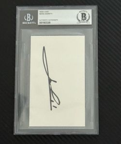 Mario Andretti BAS Auto 3x5 Index Card Racing Legend Indy 500 Signed Slab