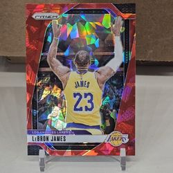 Lebron James Red Cracked Ice Chalk Toss Prizm Lakers