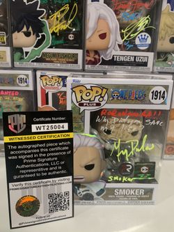 Funko! One Piece - Smoker, Chalice Collectibles PR Signed By Greg Dulce With COA