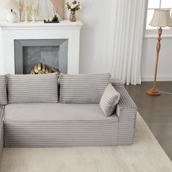 Modular Sectional Sofa, Boneless Cloud Couch with Deep Seat, Sponge Compression Sofas No Assembly Required, Upholstered Couches for Living Room Bedroo